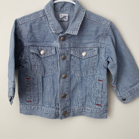 Baby Gap Jean Jacket. Blue stripes.  Sz 12-24 mo - Picture 1 of 2